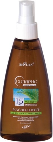Средства для загара, автозагар Belita Масло-спрей для безопасного загара SPF 15 150 мл
