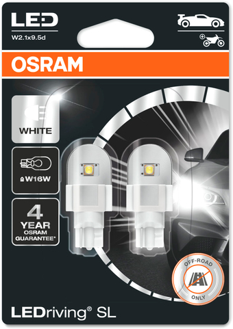 Светодиодная лампа Osram LEDriving SL W16W White 921DWP-02B (блистер, 2 шт)