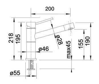 Смеситель Blanco Alta Compact Silgranit (кофе) [515324]
