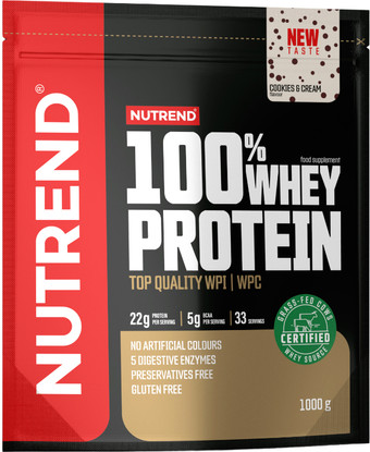 Протеин сывороточный (изолят) Nutrend 100% Whey Protein (1000г, печенье/крем)