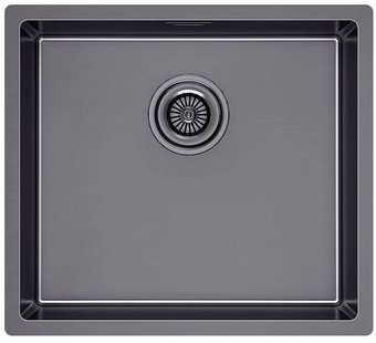 Кухонная мойка Paulmark Lassan 49 UNI LA49-GM (черный/вороненая сталь)