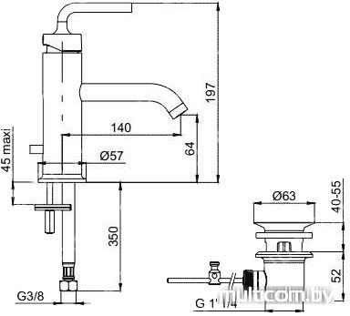 Смеситель Jacob Delafon Purist E14402-4A-CP