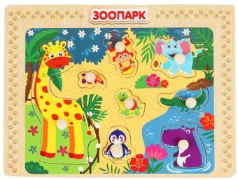 Мозаика/пазл Буратино Рамка-вкладыш Зоопарк W0156