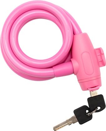 Тросовый велозамок Rexant 79-0304 100 см (розовый)