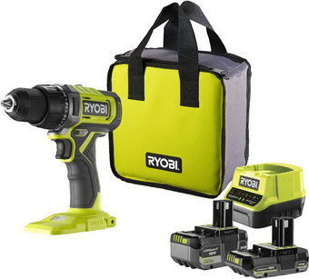 Дрель-шуруповерт Ryobi RDD18-2C52S 5133005522 (с 2-мя АКБ 2 Ач+5 Ач, сумка)
