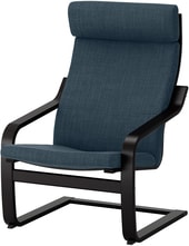 Стул-кресло Ikea Поэнг (черно-коричневый/хилларед темно-синий) 591.978.15