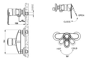 Однорычажный смеситель Bravat Loop F9124182CP-01