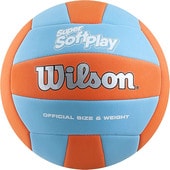 Мяч Wilson Super Soft Play Volleyball (5 размер, оранжевый/голубой)