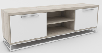 Тумба Hype Mebel ТВ 120x40 (белый-древесина белая)