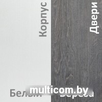 Шкаф-купе Кортекс-мебель Сенатор ШК12 Классика ДСП с зеркалом (белый/береза)