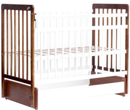 Детская кроватка Bambini Euro Style М 01.10.04 (светлый орех/белый)