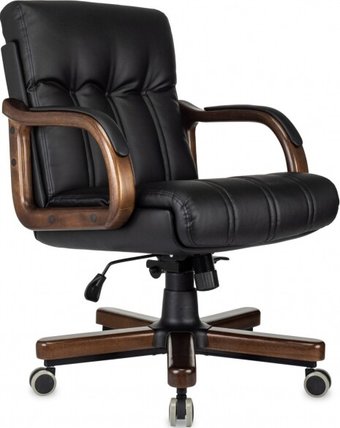 Офисное кресло Бюрократ T-9932W-LOW-Eco (черный, экокожа)