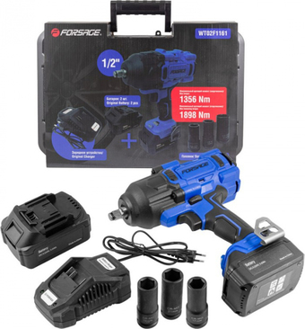 Гайковерт FORSAGE F-WT02F1161 (с 2-мя АКБ, кейс)