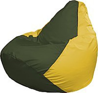 Кресло-мешок Flagman Груша Мега Super Г5.1-57 (тёмно-оливковый/жёлтый)