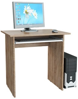 Компьютерный стол MFMaster Милан-2П (дуб сонома/белый)