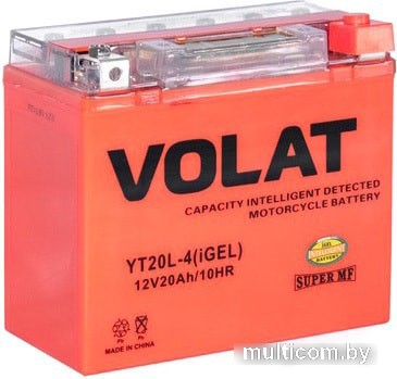 Мотоциклетный аккумулятор VOLAT YT20L-4(iGEL) (20 А·ч)