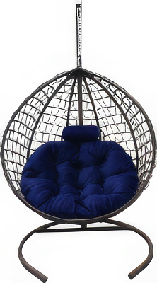 Подвесное кресло Craftmebel Кокон Капля Премиум (синий/коричневый)