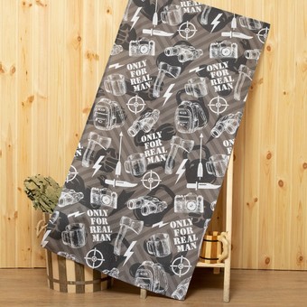 Полотенце Этель Only for real man 7721836 (белый/серый)