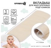 Вкладыш в многоразовый подгузник Крошка Я 4-х слойный 35 см, лен/хлопок