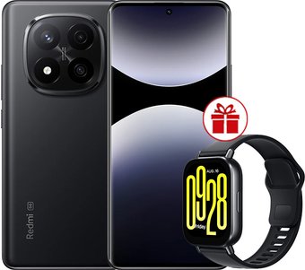 Смартфон Xiaomi Redmi Note 14 Pro+ 5G 8GB/256GB международная версия (черный) + умные часы Xiaomi Redmi Watch 5 Active (черный) по акции