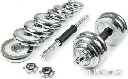 Набор гантелей с соединительным грифом Atlas Sport хромированных в чемодане 20 кг (2x10 кг)