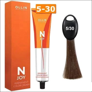 Крем-краска Ollin Professional N-Joy Color Cream 5/30 светлый шатен золотистый 100 мл