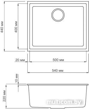 Кухонная мойка Omoikiri Bosen 54-U-EV [4993234]
