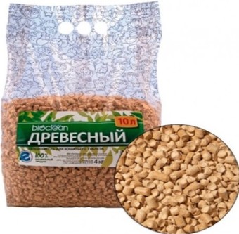 Наполнитель для туалета BioClean Древесный 10 л