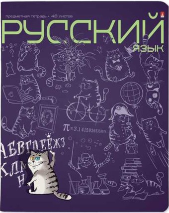 Тетрадь предметная Альт Кот в теме. Русский язык 7-48-1214/10 (48 л)