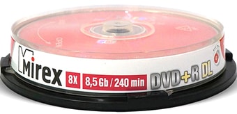 DVD-R DL диск Mirex 8.5Gb 8x по 10 шт. Cake box UL130062A8L