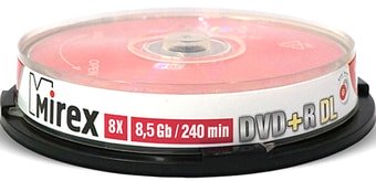 DVD-R DL диск Mirex 8.5Gb 8x по 10 шт. Cake box UL130062A8L