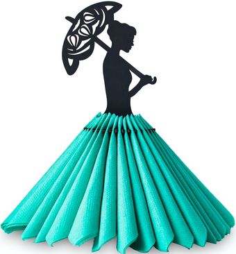 Салфетница EWA Дама с зонтиком (черный)