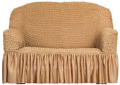 Чехол для дивана Софатэкс Люкс ПО-4 с оборкой (кофе с молоком)
