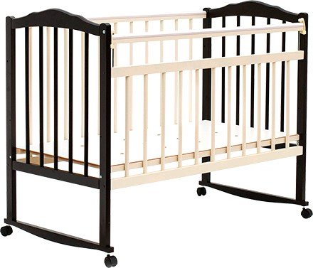 Детская кроватка Bambini 01 (темный орех/слоновая кость)