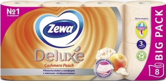 Туалетная бумага Zewa Deluxe Персик 3 слоя (8 рулонов)