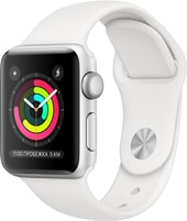 Умные часы Apple Watch Series 3 38 мм (серебристый алюминий/белый)