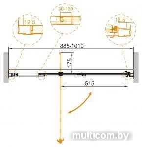 Душевая дверь Cezares SLIDER-B-1-100/110-BR-NERO