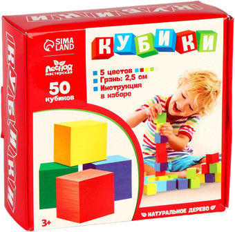 Развивающая игра Лесная мастерская Кубики 4700127 (50 шт)
