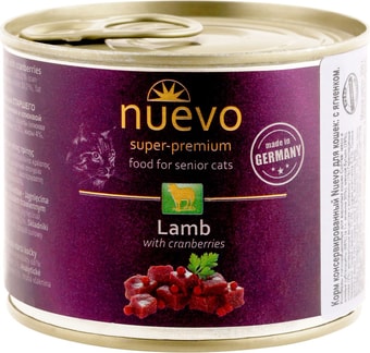 Консервированный корм для кошек Nuevo Senior Lamb with Cranberries 200 г