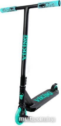 Трюковый самокат Haevner Viking (черный/бирюзовый)