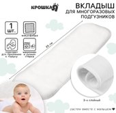 Вкладыш в многоразовый подгузник Крошка Я 3-х слойный 35 см, микрофибра