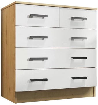 Комод МебельЭра К800 3/2 (дуб вотан/белый гладкий)