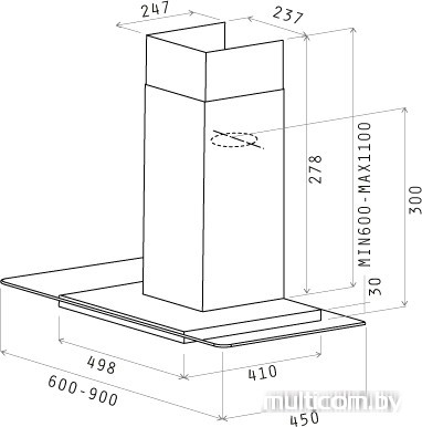 Кухонная вытяжка Elica FLAT GLASS IX/A/60