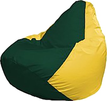 Кресло-мешок Flagman Груша Мега Super Г5.1-65 (тёмно-зелёный/жёлтый)