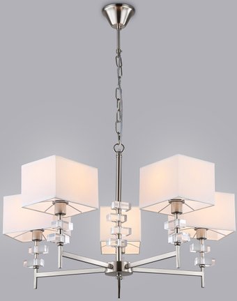 Подвесная люстра Ambrella LH71321/5 SN/WH (никель/белый)