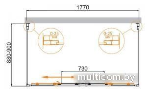 Душевой уголок Cezares MOLVENO-AH-22-180/90-P-Cr