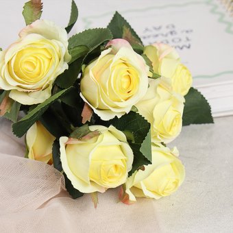 Искусственный цветок Forgarden Роза BN11021 (лимонный)