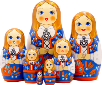 Развивающая игра Брестская Матрешка В народном норвежском костюме (набор 7 шт)