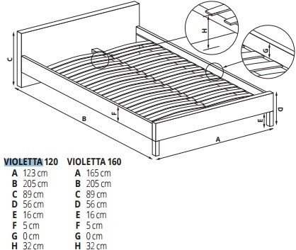 Кровать Halmar Violetta 140x200 (античная черешня/черный)
