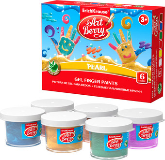 Пальчиковые краски Erich Krause ArtBerry Pearl. Алоэ Вера 54033 (6 цв)